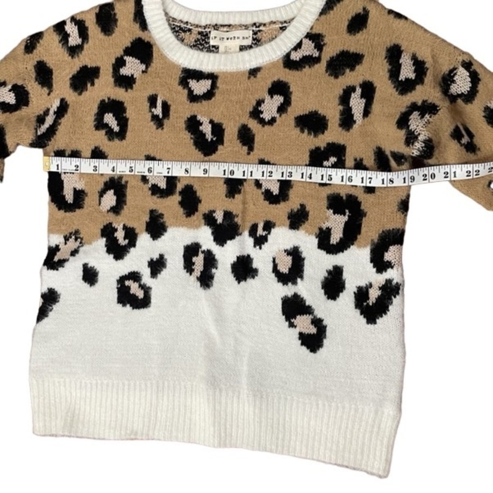 IF It Were Me Animal Print Fuzzy Sweater Size Large - Picture 6 of 6